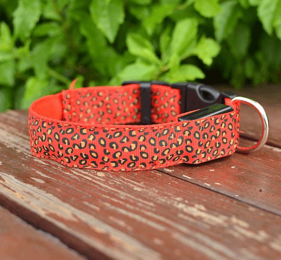 Leopard Glow-In-The-Dark Led Pet Collar: Keep Your Furry Friend Safe And Stylish!