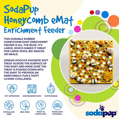 SodaPup Honeycomb eMat Lick Mat for Dogs & Cats – USA Made