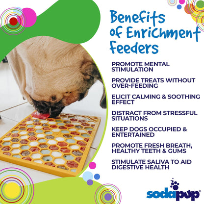 SodaPup Honeycomb eMat Lick Mat for Dogs & Cats – USA Made